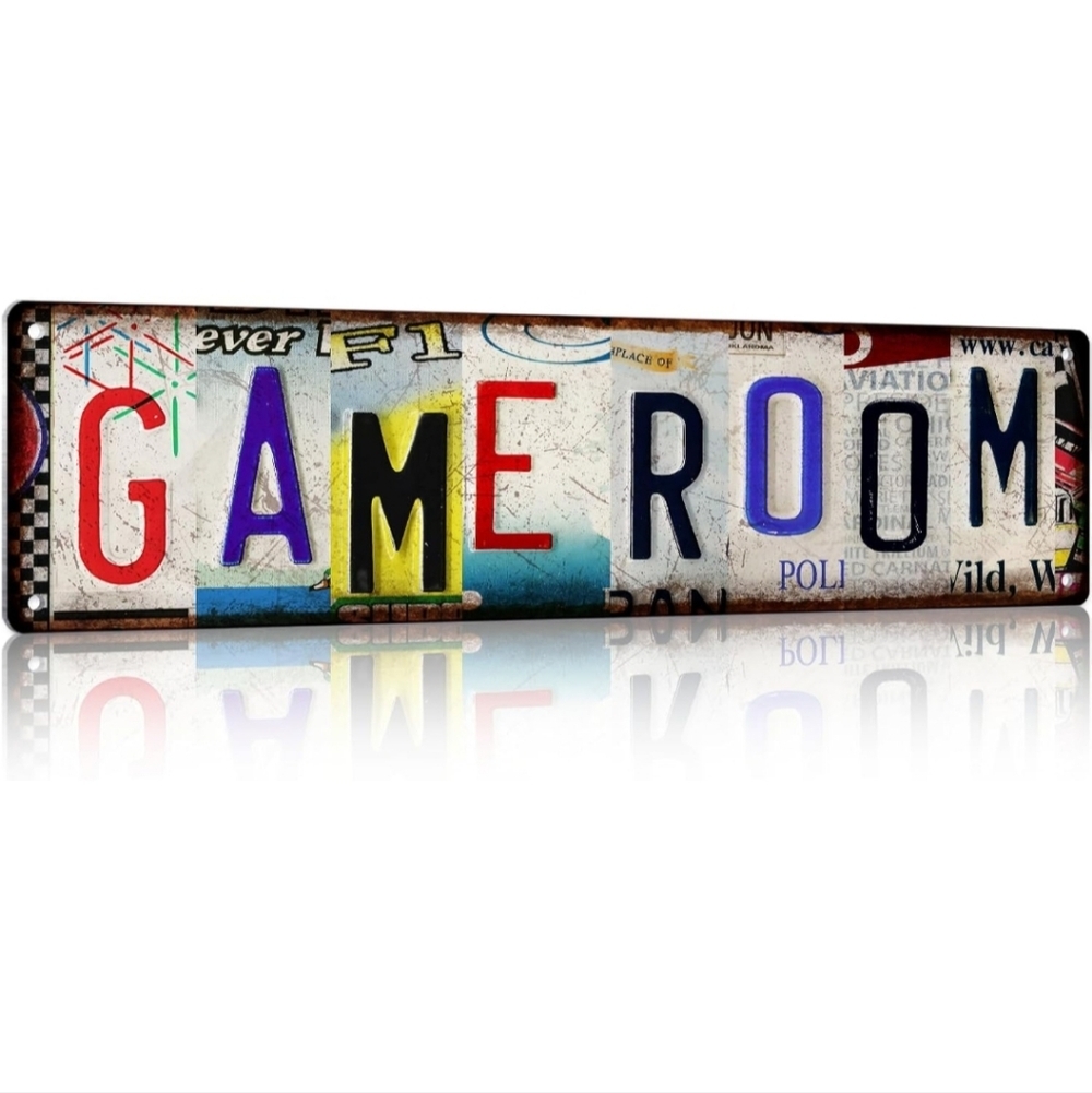 Vintage Style Game Room Sign - Multicolor